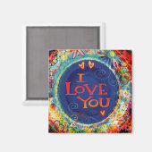 Ich Liebe Sie farbenfrohe florale Inspirivity Tren Magnet (Vorderseite/Rückseite)