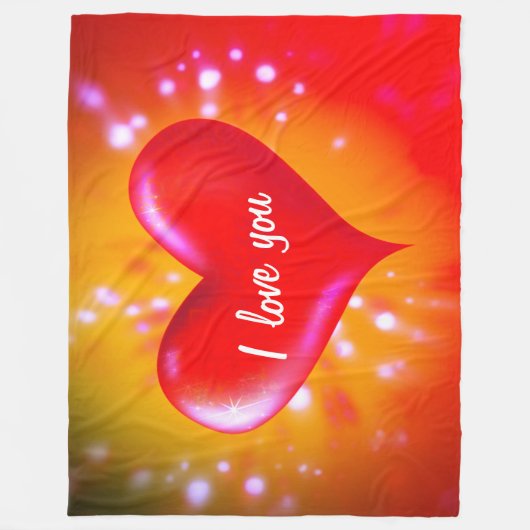 Ich Liebe Sie Fleecedecke (Vorderseite)