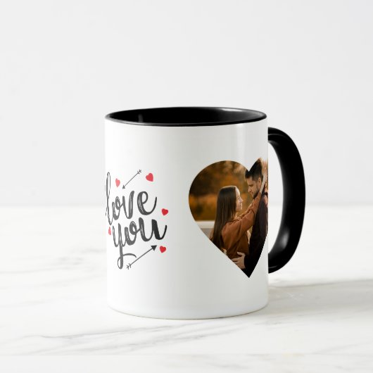 Ich Liebe Sie Foto Modernes Tasse (VorderseiteRechts)