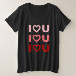 Ich Liebe Sie Frauen Große Größe T-Shirt