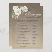 Ich Liebe Sie fremde Worte Brautparty Spiel Einladung (Vorne/Hinten)