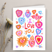 Ich LIEBE, SIE freuen sich Valentine Bright Whimsi Karte