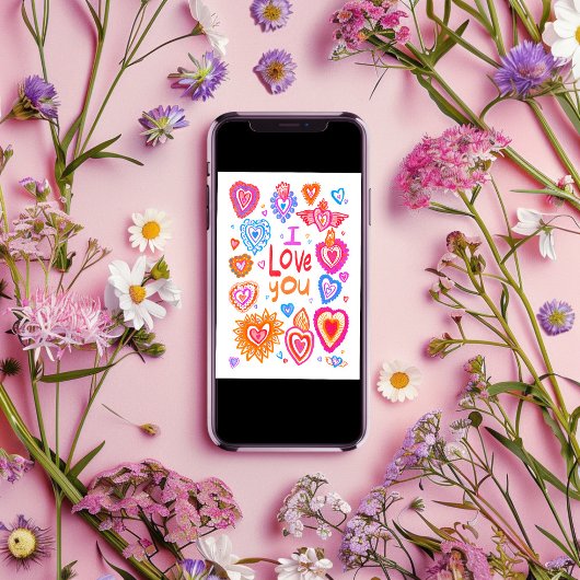 Ich LIEBE, SIE freuen sich Valentine Bright Whimsi Karte