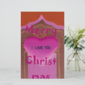 Ich Liebe Sie froh Weihnachten Herz Briefpapier (Stehend Vorderseite)