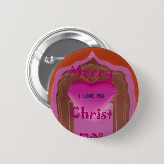 Ich Liebe Sie froh Weihnachten Herz Button (Vorne & Hinten)