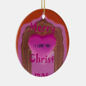 Ich Liebe Sie froh Weihnachten Herz Keramik Ornament (Rechts)