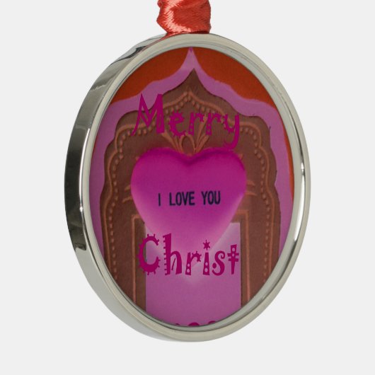 Ich Liebe Sie froh Weihnachten Herz Ornament Aus Metall (Rechts)