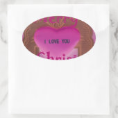 Ich Liebe Sie froh Weihnachten Herz Ovaler Aufkleber (Tasche)