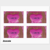 Ich Liebe Sie froh Weihnachten Herz Rechteckiger Aufkleber (Blatt)