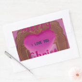 Ich Liebe Sie froh Weihnachten Herz Rechteckiger Aufkleber (Umschlag)