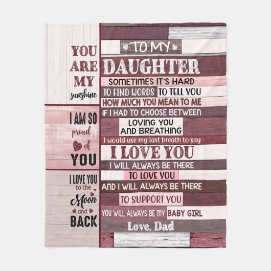 Ich Liebe Sie - Geschenk für Tochter Fleecedecke (Vorderseite)