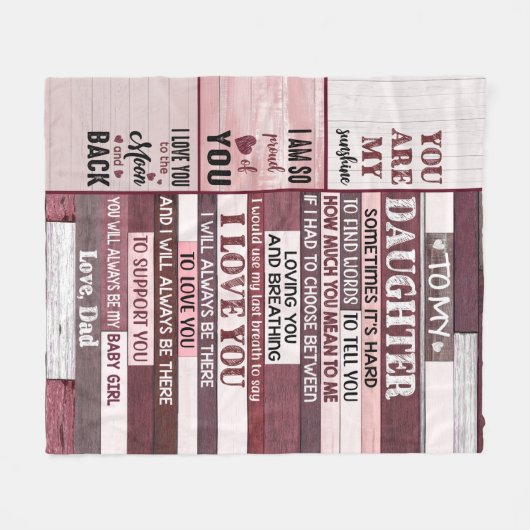 Ich Liebe Sie - Geschenk für Tochter Fleecedecke (Vorderseite (Horizontal))