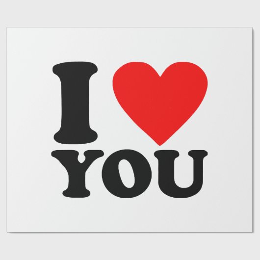 Ich Liebe Sie Geschenkpapier (Flach)