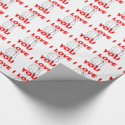 Ich Liebe Sie Geschenkpapier (Ecke)
