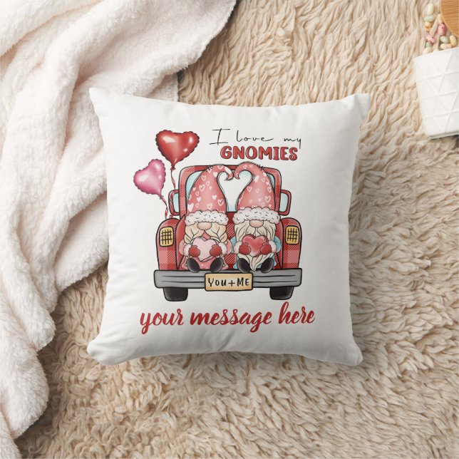 Ich Liebe Sie Gnomies Personalisiert Valentines Kissen (Decke)