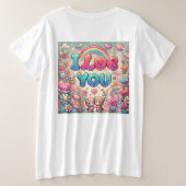 Ich Liebe Sie Große Größe T-Shirt (Design Rückseite)