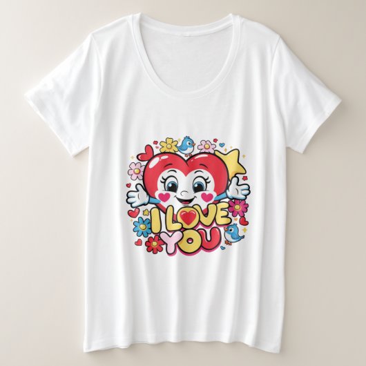 Ich Liebe Sie Große Größe T-Shirt (Design vorne)