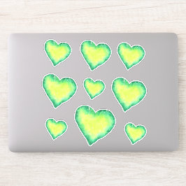 Ich Liebe Sie grün und blau Herz Valentinstag Aufkleber