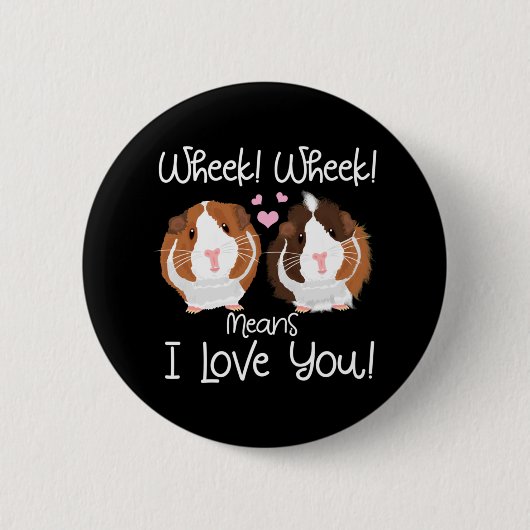 Ich Liebe Sie Guinea Pig Cavy Roddent Button (Vorderseite)