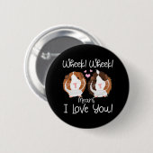 Ich Liebe Sie Guinea Pig Cavy Roddent Button (Vorne & Hinten)