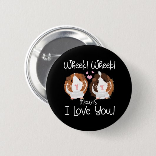 Ich Liebe Sie Guinea Pig Cavy Roddent Button (Vorne & Hinten)