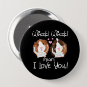 Ich Liebe Sie Guinea Pig Cavy Roddent Button (Vorne & Hinten)