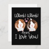 Ich Liebe Sie Guinea Pig Cavy Roddent Dankeskarte (Vorne/Hinten)