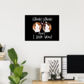 Ich Liebe Sie Guinea Pig Cavy Roddent Poster (Heimbüro)