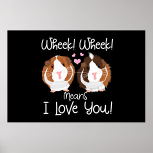 Ich Liebe Sie Guinea Pig Cavy Roddent Poster