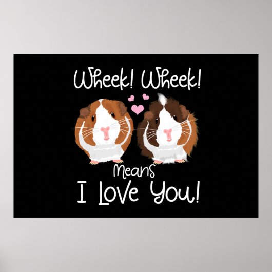 Ich Liebe Sie Guinea Pig Cavy Roddent Poster (Vorne)
