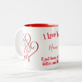 Ich Liebe, Sie haben Personalisiert Rote Herzen mi Zweifarbige Tasse (Vorderseite Links)