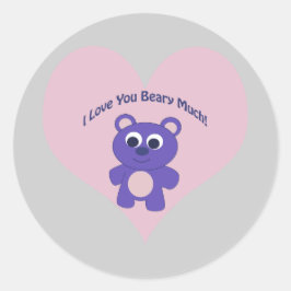 Ich Liebe, Sie haben viel Lila Bären. Runder Aufkleber