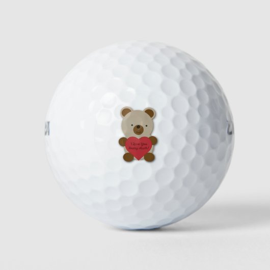 Ich Liebe, Sie haben viel Niedlichen Teddybär Golfball (Vorderseite)