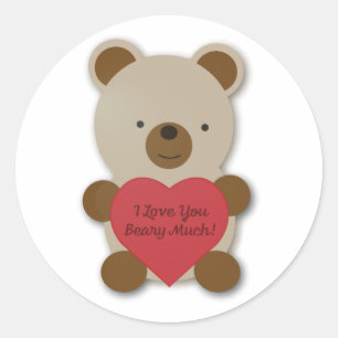 Ich Liebe, Sie haben viel Niedlichen Teddybär Runder Aufkleber