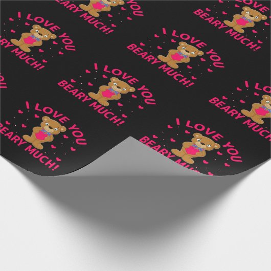 Ich Liebe, Sie haben viel Teddybär. Geschenkpapier (Ecke)