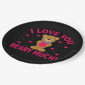 Ich Liebe, Sie haben viel Teddybär. Pappteller (Schrägansicht)
