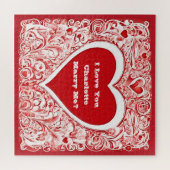 Ich Liebe Sie | Heiraten von Rot und Weiß Liebe He Puzzle (Horizontal)