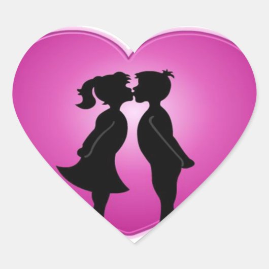 Ich Liebe Sie Herz-Aufkleber (Vorderseite)