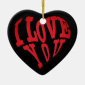 Ich Liebe Sie Herz Keramik Ornament (Vorne)