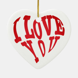Ich Liebe Sie Herz Keramik Ornament