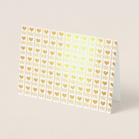 Ich Liebe Sie - Herzgold Folienkarte (Vorderseite)
