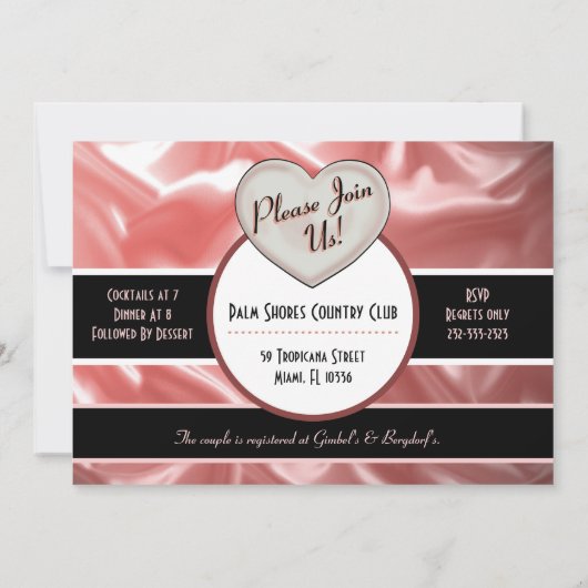 Ich Liebe Sie Hochzeit Verlobung Dusche Einladunge Einladung (Rückseite)