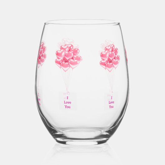 Ich Liebe, Sie hören Balloons Stemless Weine Glas (Rechts)