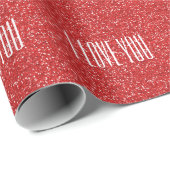 Ich Liebe Sie Imitate Glitzer oder Ihren eigenen T Geschenkpapier (Rolleneckpunkt)