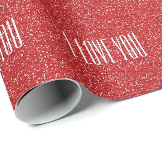 Ich Liebe Sie Imitate Glitzer oder Ihren eigenen T Geschenkpapier (Rolleneckpunkt)