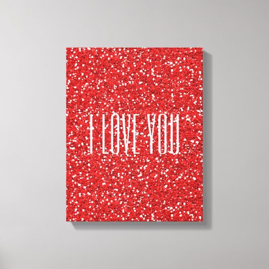 Ich Liebe Sie Imitate Glitzer oder Ihren eigenen T Leinwanddruck (Vorderseite)