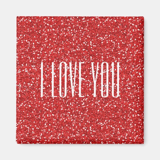 Ich Liebe Sie Imitate Glitzer oder Ihren eigenen T Magnet (Vorne)