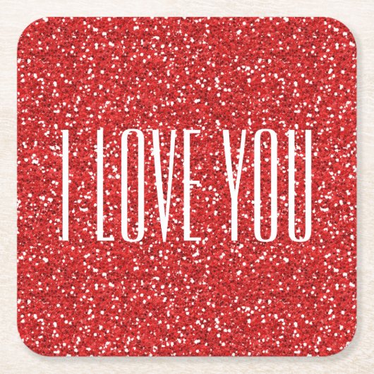 Ich Liebe Sie Imitate Glitzer oder Ihren eigenen T Rechteckiger Pappuntersetzer (Vorderseite)