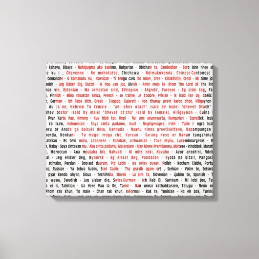 Ich Liebe Sie in 100 Sprachen Leinwanddruck (Vorderseite)