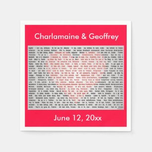 Ich Liebe Sie in 100 Sprachen Red Heart Papier Ser Serviette
